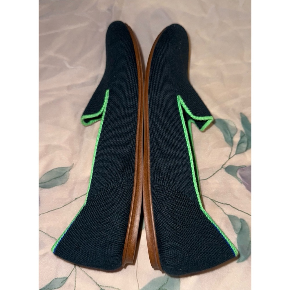 New Rothy's Forest Green and Neon Green Loafers Size 10W - Picture 6 of 11